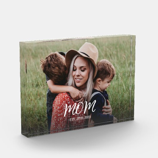 Aangepaste moeder gevestigde moderne scriptfoto fotoblokken (Links)