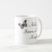 Aangepaste Moeder Kleurrijke Vlinder Gepersonalise Koffiemok (Voorkant rechts)