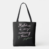 Aangepaste Moeder Naam Grappige Zwarte Roze Matcha Tote Bag (Achterkant)