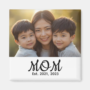 Aangepaste Moeder Opgericht Modern Schrift Foto Magneet