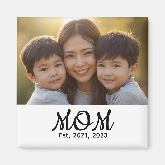 Aangepaste Moeder Opgericht Modern Schrift Foto Magneet (Voorkant)