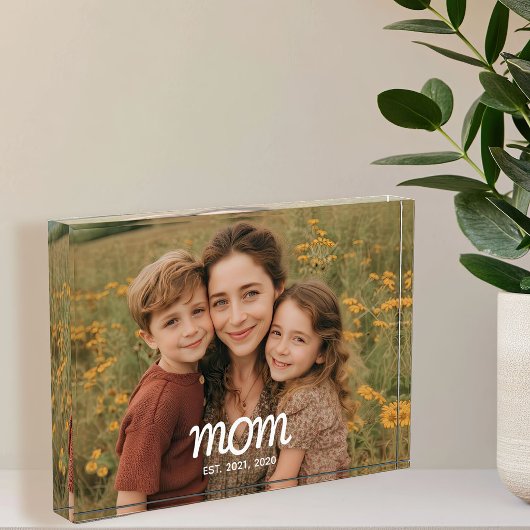 Aangepaste Moeder Opgerichte Moderne Schrift Fotoblokken