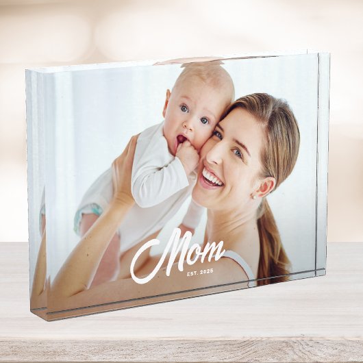 Aangepaste Moeder Opgerichte Moderne Schrift Fotoblokken