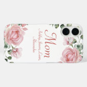 Aangepaste Moeder Roze Rozen Bloemen 4 tot 8 Kinde Case-Mate iPhone Case (Achterkant (horizontaal))