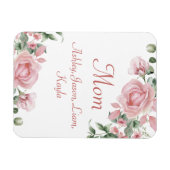 Aangepaste Moeder Roze Rozen Bloemen 4 tot 8 Kinde Magneet (Horizontaal)