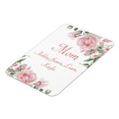 Aangepaste Moeder Roze Rozen Bloemen 4 tot 8 Kinde Magneet (Linkerzijde)