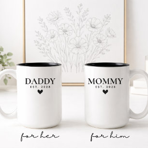 Aangepaste Moeder & Vader Mok Set Cadeau voor Baby