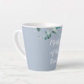 Aangepaste Moeder van de Bruid Bruidegom Stof Blau Latte Mok (Linkerhoek)