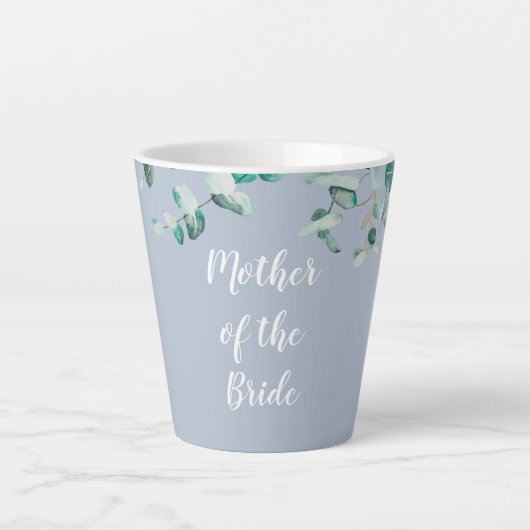 Aangepaste Moeder van de Bruid Bruidegom Stof Blau Latte Mok (Voorkant)