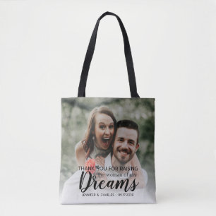 Aangepaste Moeder van de Bruid Dank U Fotobruiloft Tote Bag