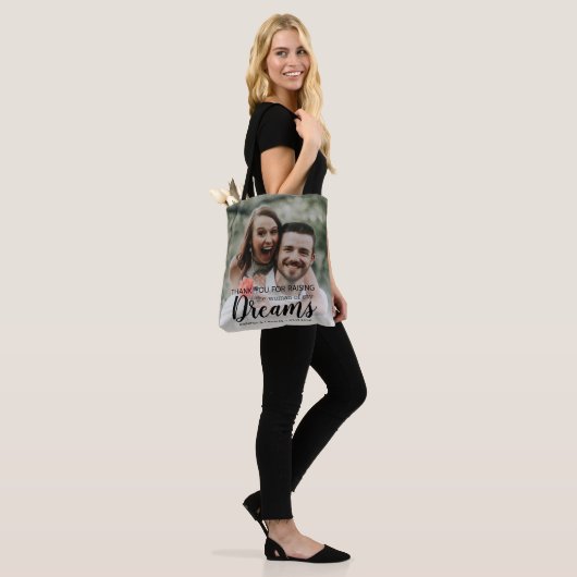 Aangepaste Moeder van de Bruid Dank U Fotobruiloft Tote Bag (Op model)