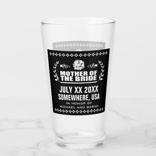 Aangepaste moeder van de bruid glas (Achterkant)