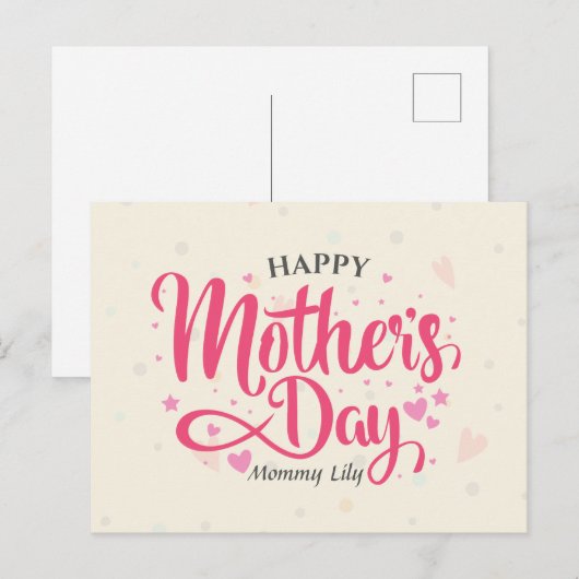 Aangepaste Moederdag | BRIEFKAART (Voorkant / Achterkant)