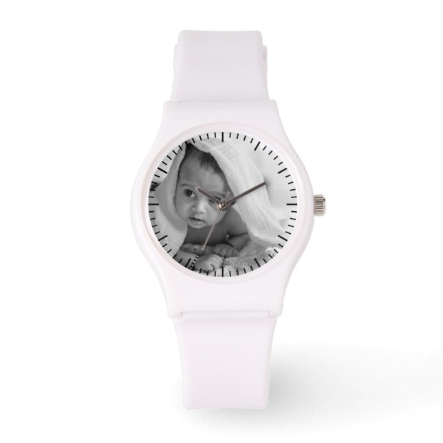Aangepaste Moederdag-cadeautjes, persoonlijke witt Horloge (Voorkant)
