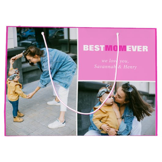 Aangepaste Moederdag Foto Best Mam Ever Large Cft Groot Cadeauzakje (Achterkant)
