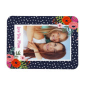 Aangepaste Moederdag foto Bright Floral Magneet (Horizontaal)