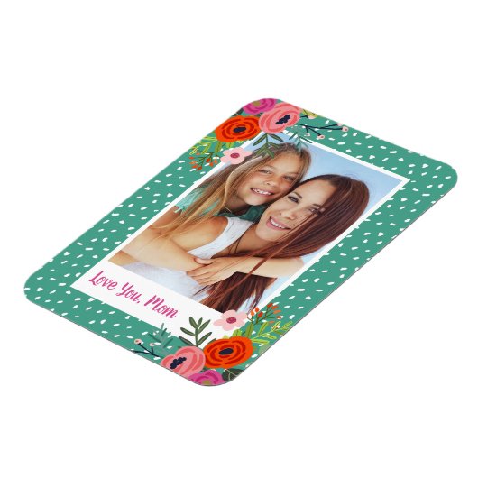 Aangepaste Moederdag foto Bright Floral Magneet (Linkerzijde)