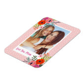 Aangepaste Moederdag foto Bright Floral Magneet (Linkerzijde)