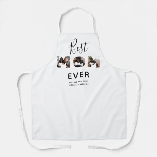 Aangepaste Moederdag Foto Collage Beste mama ooit  Schort (Voorkant)