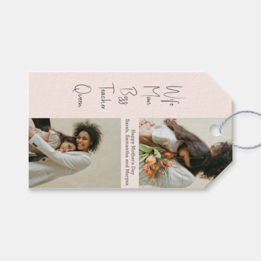 Aangepaste Moederdag Foto Gift Label – gepersonali Cadeaulabel (Voorkant (Horizontaal))