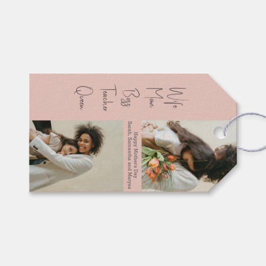 Aangepaste Moederdag Foto Gift Label – gepersonali Cadeaulabel (Voorkant (Horizontaal))