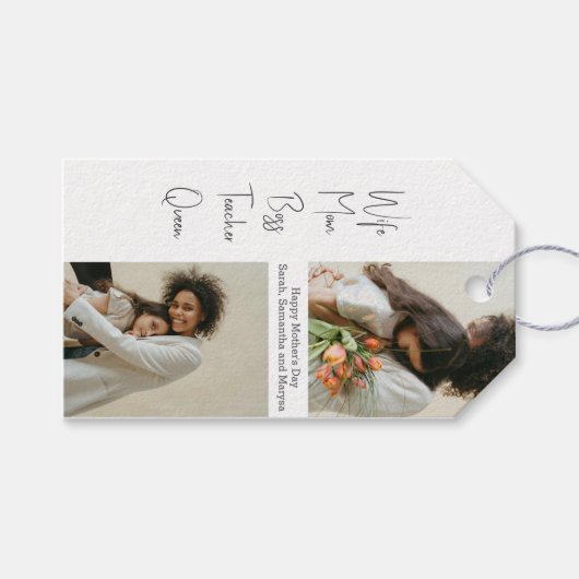 Aangepaste Moederdag Foto Gift Label – gepersonali Cadeaulabel (Voorkant (Horizontaal))