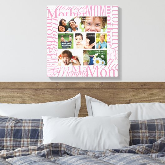 Aangepaste Moederdag fotocollage Canvas Afdruk (Insitu (Slaapkamer))
