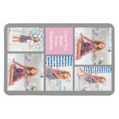 Aangepaste Moederdag fotocollage roze/groen/grijs Magneet (Horizontaal)