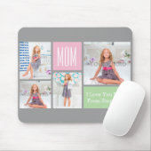 Aangepaste Moederdag fotocollage roze/groen/grijs Muismat (Met muis)