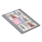 Aangepaste Moederdag fotocollage roze/groen/grijs Notitieboek (Rechterzijde)