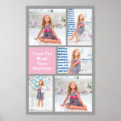 Aangepaste Moederdag fotocollage roze/groen/grijs Poster (Voorkant)