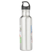 Aangepaste Moederdag fotocollage roze/groen/grijs Waterfles (Achterkant)