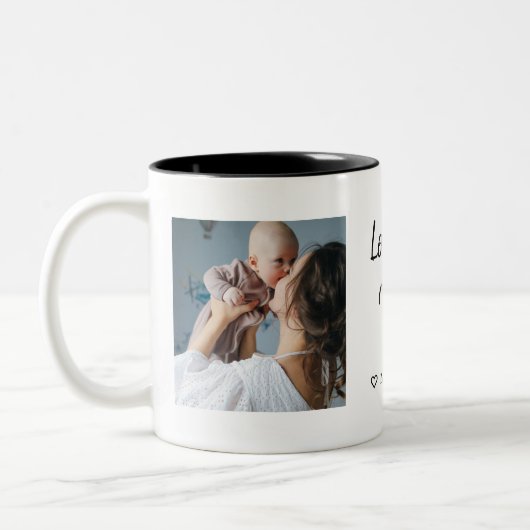 Aangepaste Moederdag fotocollage Tweekleurige Koffiemok (Links)