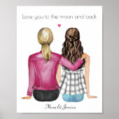 Aangepaste moederdag gepersonaliseerd portret poster (Voorkant)