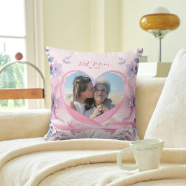 Aangepaste Moederdag Gift met Roze Lint Hart Kussen