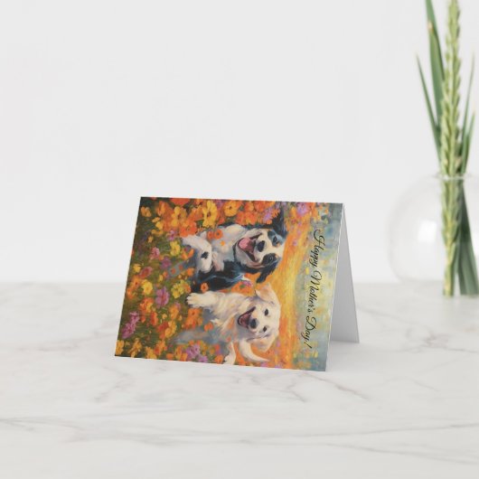 Aangepaste moederdag hond en florale kaart (Voorkant)