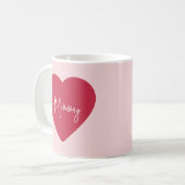 Aangepaste Moederdag Mok - Zacht Roze & Rood Hart (Voorkant links)