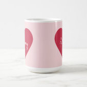 Aangepaste Moederdag Mok - Zacht Roze & Rood Hart (Center)
