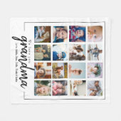 aangepaste moederdag oma 16 fotocollage fleece deken (Voorkant (Horizontaal))