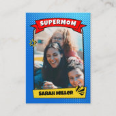 Aangepaste Moederdag Trading Kaart Fun Supermom Co Contactkaartje (Voorkant)