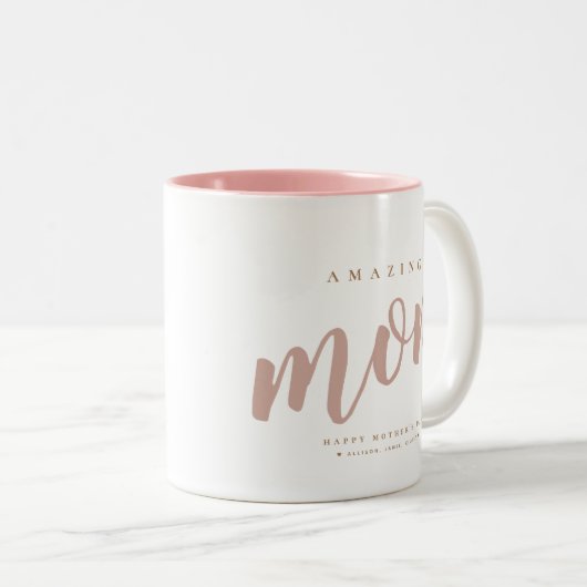 Aangepaste Moederdag Typografie Tweekleurige Koffiemok (Voorkant rechts)