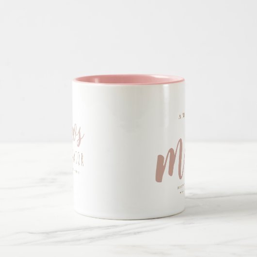 Aangepaste Moederdag Typografie Tweekleurige Koffiemok (Center)
