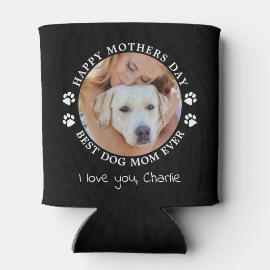 Aangepaste Moederdag van Cute Pet-foto Dog mama Blikjeskoeler (Achterkant)