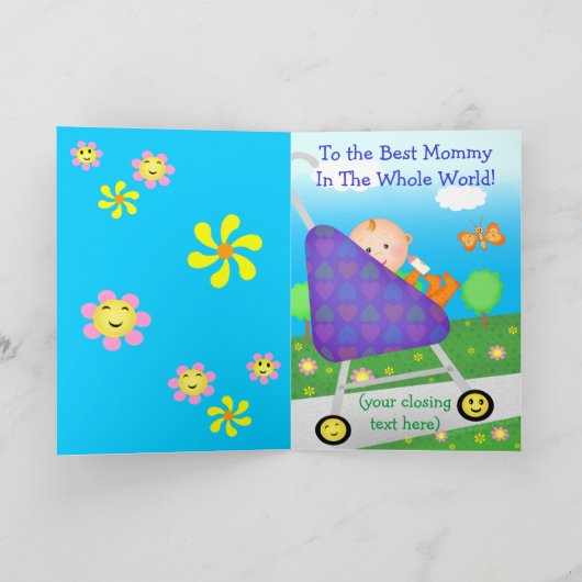 Aangepaste Moederdag / Verjaardag / Nieuwe moeder Kaart (Binnen)