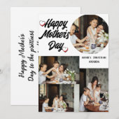 Aangepaste Moederdag, vier foto collage Feestdagenkaart (Voorkant / Achterkant)