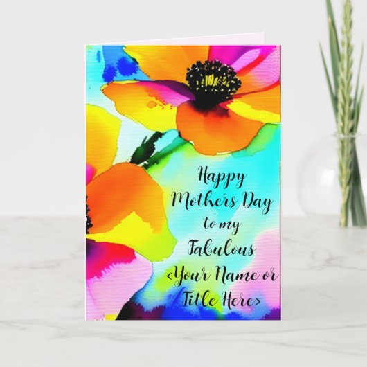 Aangepaste Moederdag voor Jouw naam met Bright pap Kaart (Voorkant)