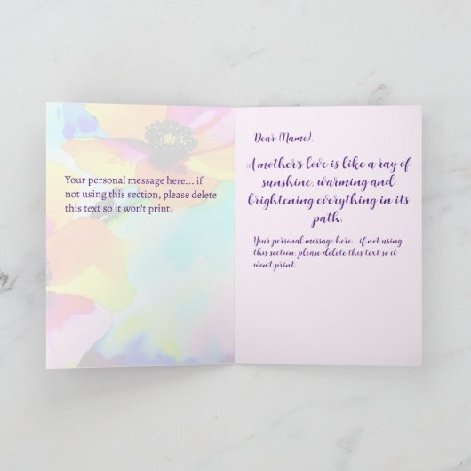 Aangepaste Moederdag voor kleindochter voor Bright Kaart (Binnen)