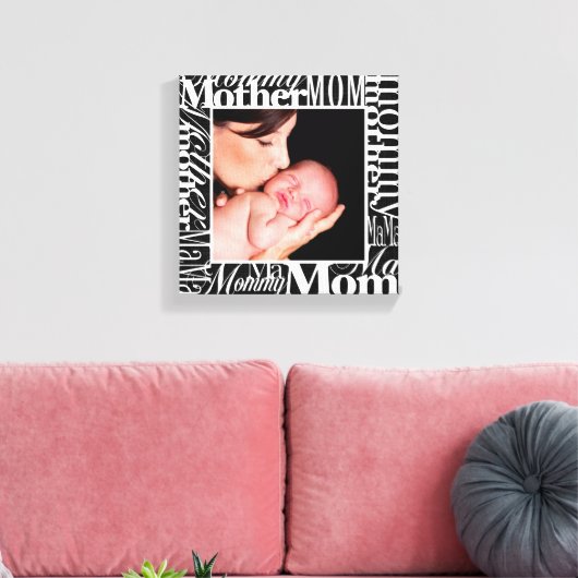 Aangepaste Moederdag Word Collage foto Canvas Afdruk (Insitu (Woonkamer))