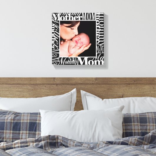 Aangepaste Moederdag Word Collage foto Canvas Afdruk (Insitu (Slaapkamer))