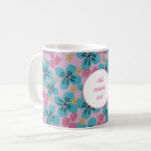 aangepaste moeders florelegant roze modern koffiemok (Voorkant links)